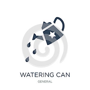 watering can with water drops icon in trendy design style. watering can with water drops icon isolated on white background.