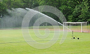 Watering in a football pitch