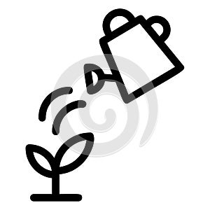 watering plant vector line icon