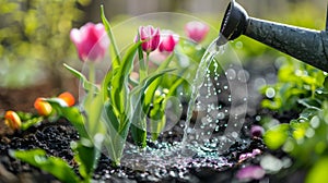 Watering Tulips: Techniques photo
