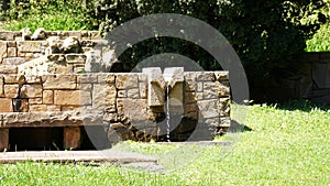 Waterjet pond in the gardens of Mosen Cinto Verdaguer, Montjuic