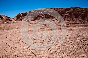 Waterless landscape in Moon Valley, Chile