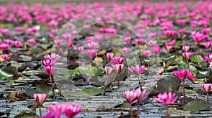 Waterlily Flowers in a Lake