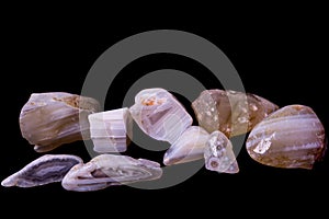 Waterline Agates On Black Background photo