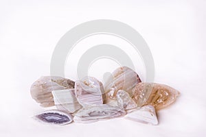 Waterline Agates On White Background photo