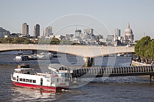 Waterloo Bridge with St Pauls Cathedral Church, London