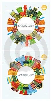 Waterloo and Sioux City Iowa Skyline Set