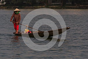 A waterman on river