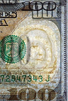 Watermark on new hundred dollar bill photo