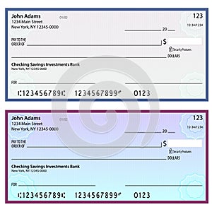 Watermark Security Personal Checks