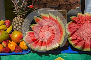 Watermellon and fruit at the market photo