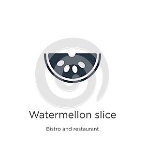 Watermellon slice icon vector. Trendy flat watermellon slice icon from bistro and restaurant collection isolated on white photo