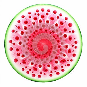 Watermelon Algorithmic Art On White Background