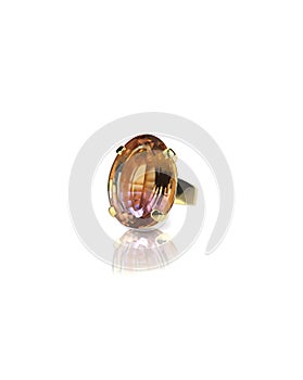 Watermelon Ametrine Gemstone Ring photo