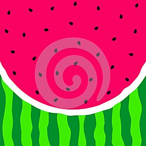 Watermelon background. Pink pulp and green rind