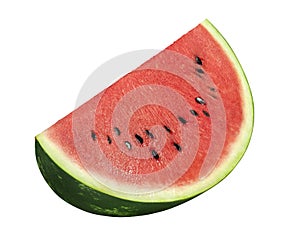 Watermelon big piece isolated on white background