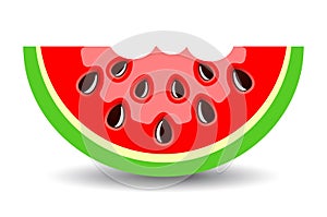 Watermelon bite vector icon