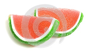 Watermelon Candy Fruit Slice on a White Background