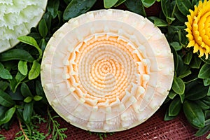 Watermelon carvings in Thai unique skill