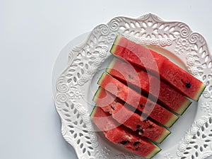 Watermelon or Citrullus lanatus on white background