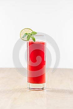 Watermelon cocktail with lime, ginger and mint