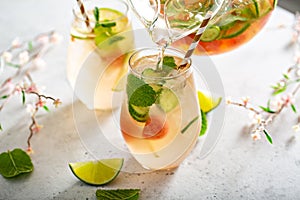 Watermelon and cucumber white wine sangria