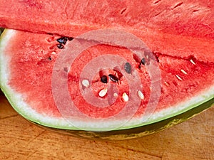 Watermelon cut into close-up