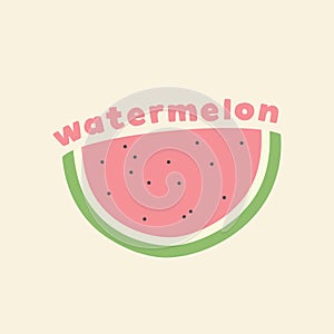 Watermelon Dessert, Asian Dessert, Summer Fruit Vector Illustration Background