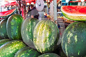 Watermelon on food market Ballaro in Palermo
