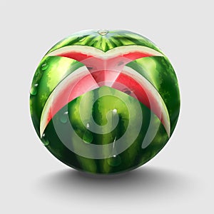 Watermelon Fresh fruit cross cut slice