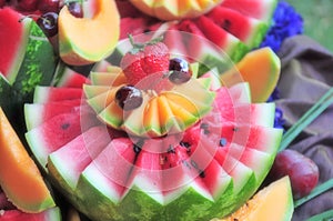 Watermelon and fruit decoration photo