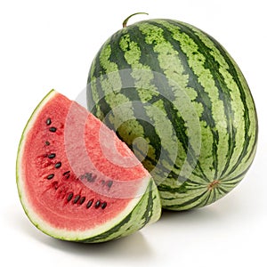 Watermelon fruit isolated on white background photo