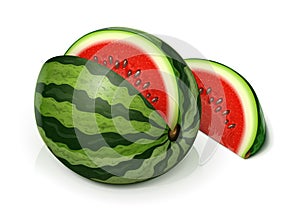 Watermelon. Green juicy fruit
