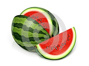 Watermelon. Green juicy fruit.