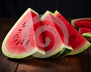 Watermelon with half cut, isolated on white stock photography, in the style of massurrealism photo