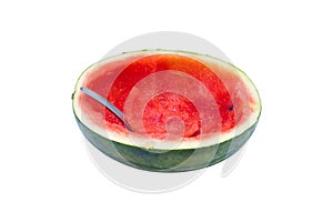 Watermelon half Then use a spoon to eat.