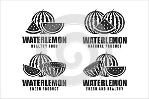 Watermelon healthy food vector designn logo collection