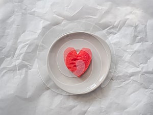 Watermelon Heart on a white plate