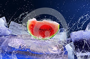 Watermelon on ice