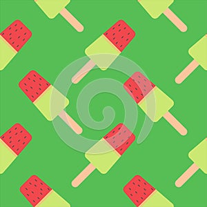 watermelon ice cream stick seamless pattern vector illustration