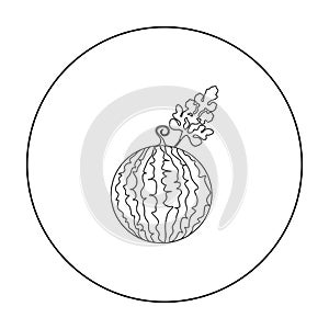 Watermelon icon outline. Single plant icon from the big farm, garden, agriculture outline.