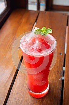 Watermelon juice. Refreshment beverage. Hight vitamin drink in summer