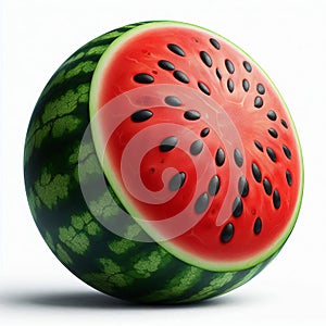 Watermelon large and oval with a thick rind and juicy r