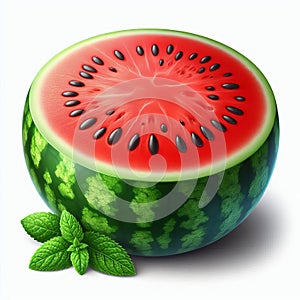 Watermelon Large and oval with a thick rind and juicy red fles