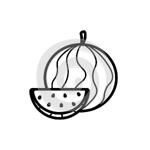 Watermelon line icon isolated on a white background