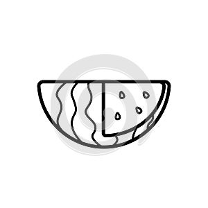 Watermelon line icon isolated on a white background