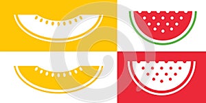 Watermelon logo. Isolated watermelon on white background. Melon