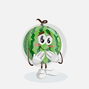 Watermelon Logo mascot ashamed pose