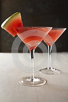 Watermelon martini cocktail drinks with space for text