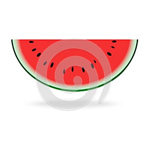 Watermelon piece vector icon isolated on white background.